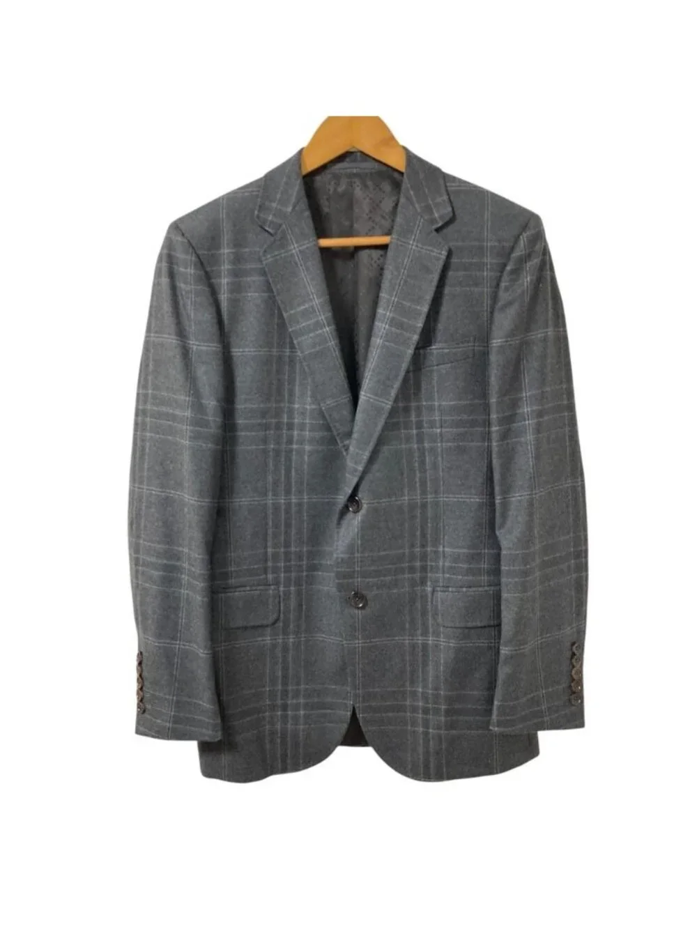 Gucci Plaid Tailored Jacket Trousers Pants Suit Set Gray